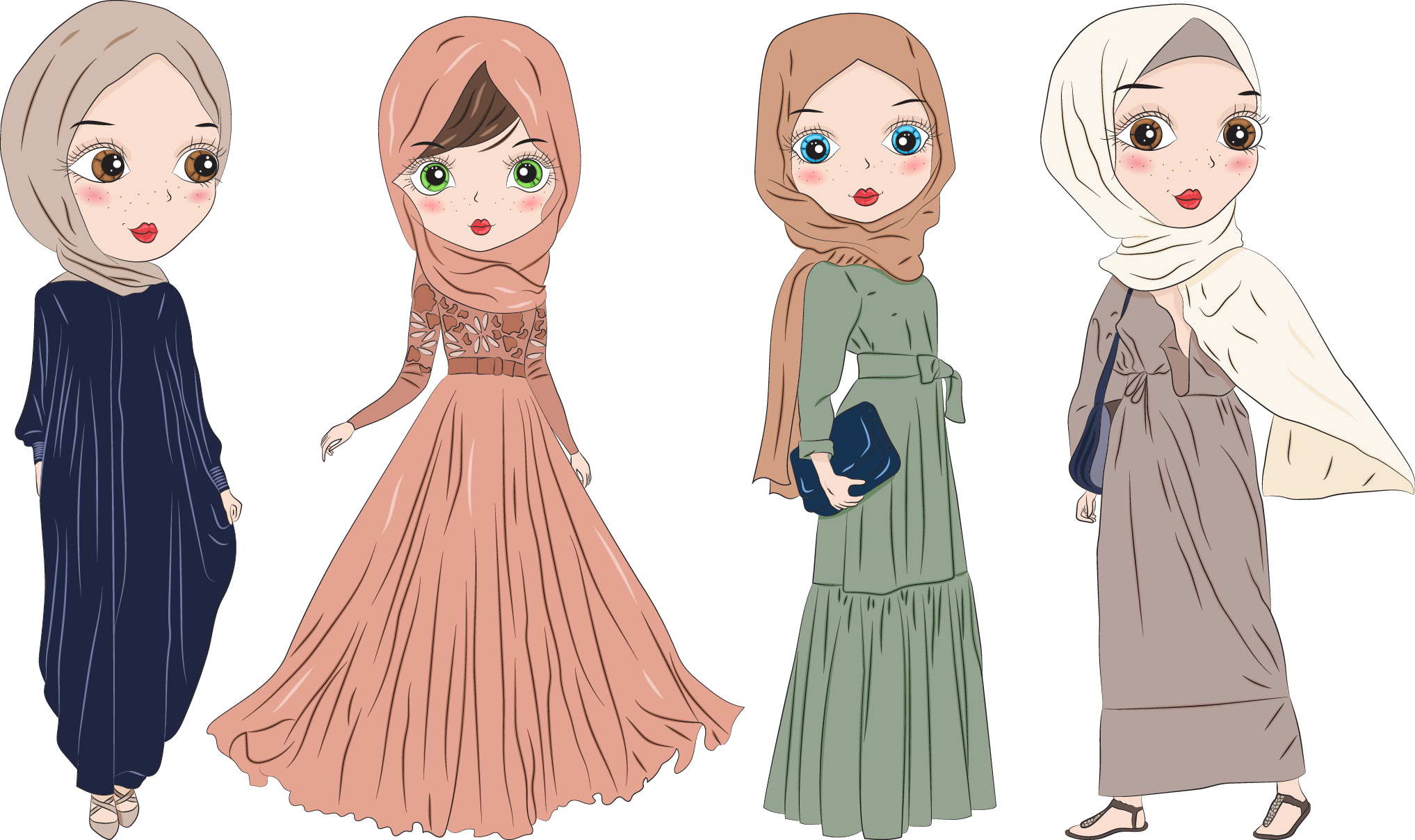 different hijabs