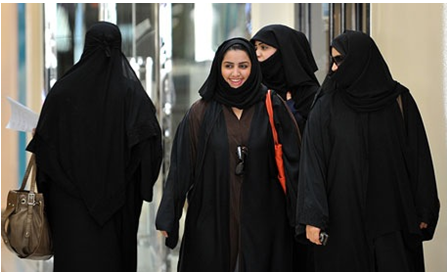 Saudi women walking in a shopping centre in Riyadh