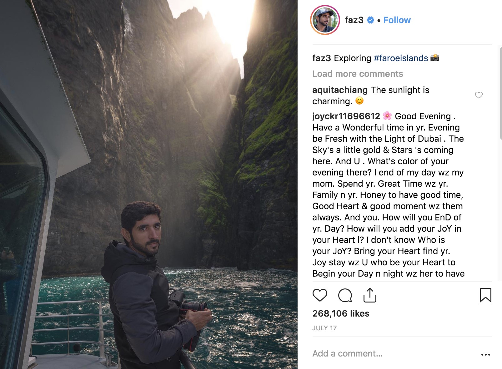 Sheikh Hamdan Instagram