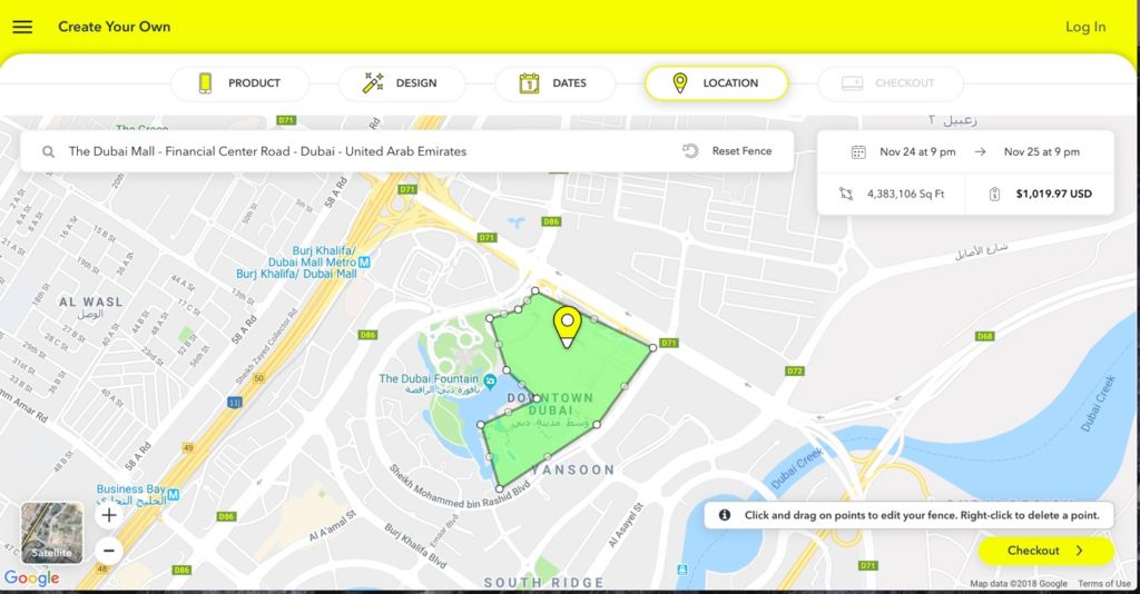 Snapchat Geo Targeted Areas