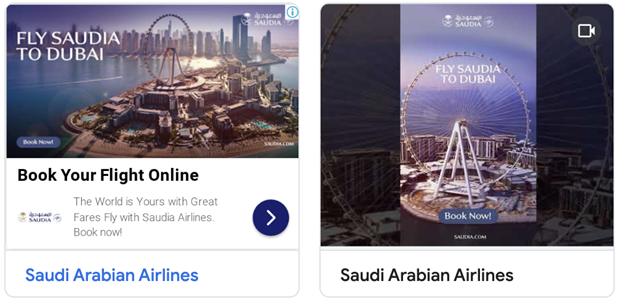 Saudi Arabian Airlines Ad Sample-Fly Saudi to Dubai