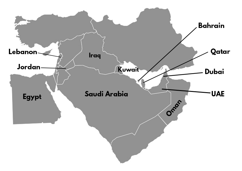 middle east countries seterra