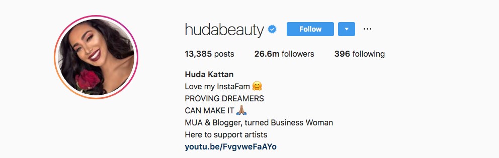 Huda Instagram Profile