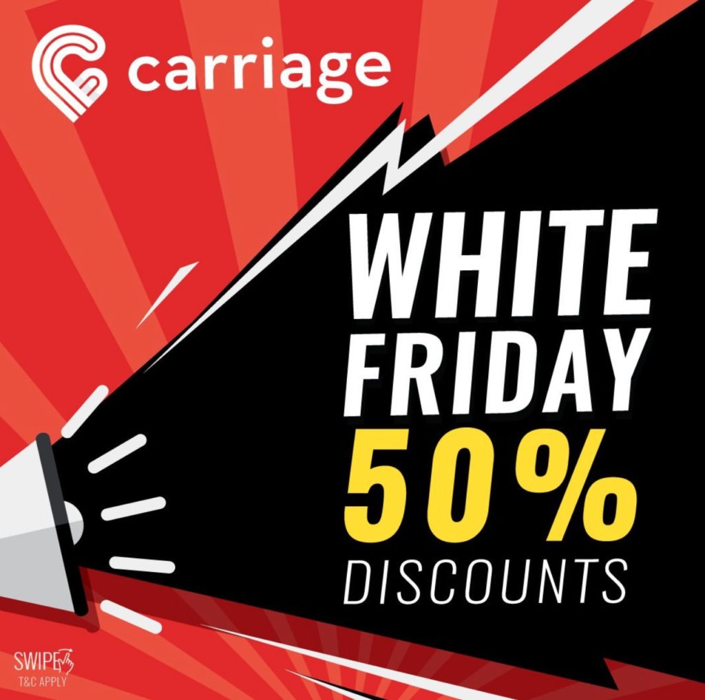 Sample of Black - White - Red Ad Carriage White Friday