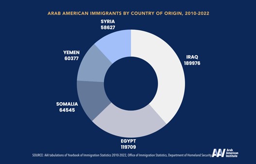 Arab American Immigrants by Country of Origin Chart