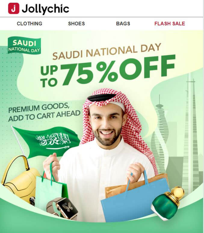 Jollychic Saudi National Day Promo