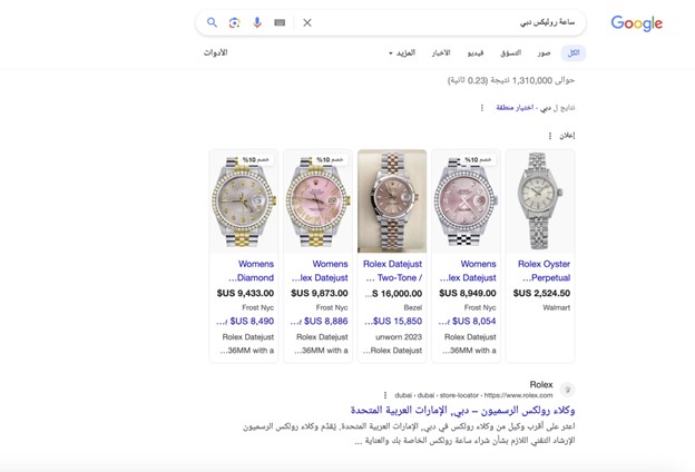Women's Watch Google PPC Ad screenshot
