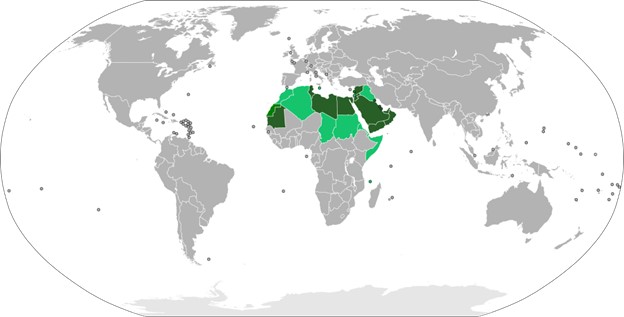 map of arabic language demographics